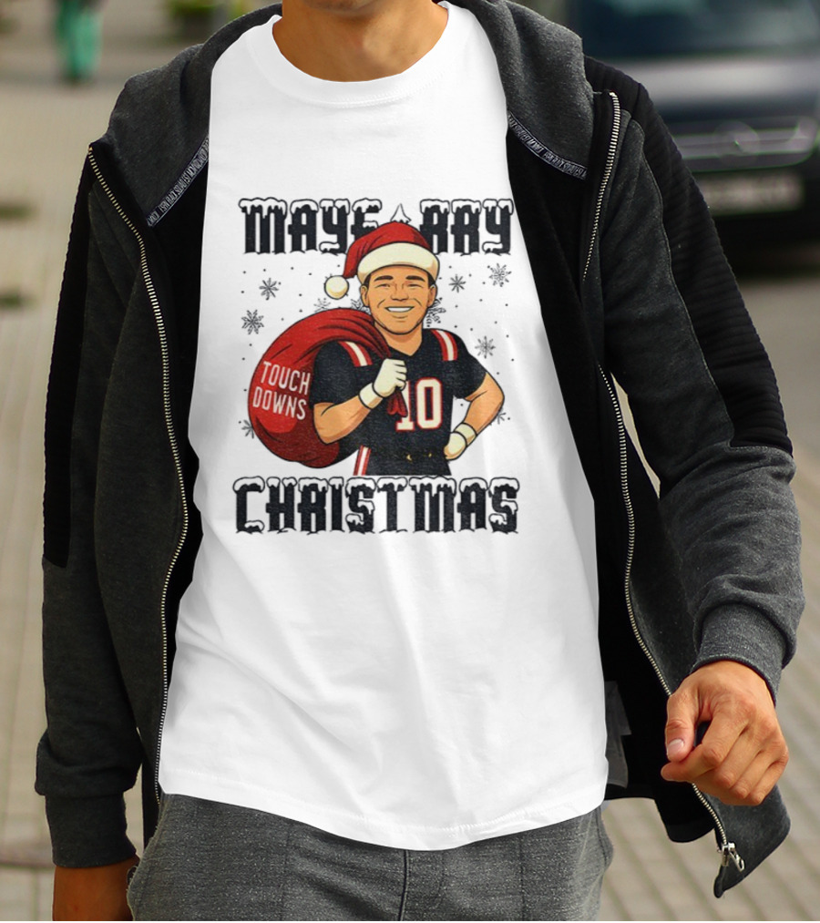 Maye-Day Touchdowns Christmas Santa Vintage Drake Maye Football T-Shirt