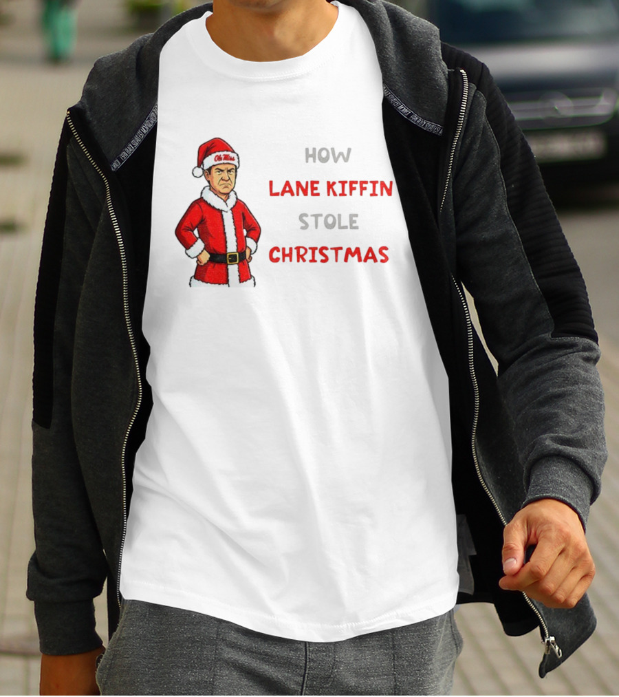 How Lane Kiffin Stole Christmas Funny Grinchmas Ole Miss Santa Coach T-Shirt