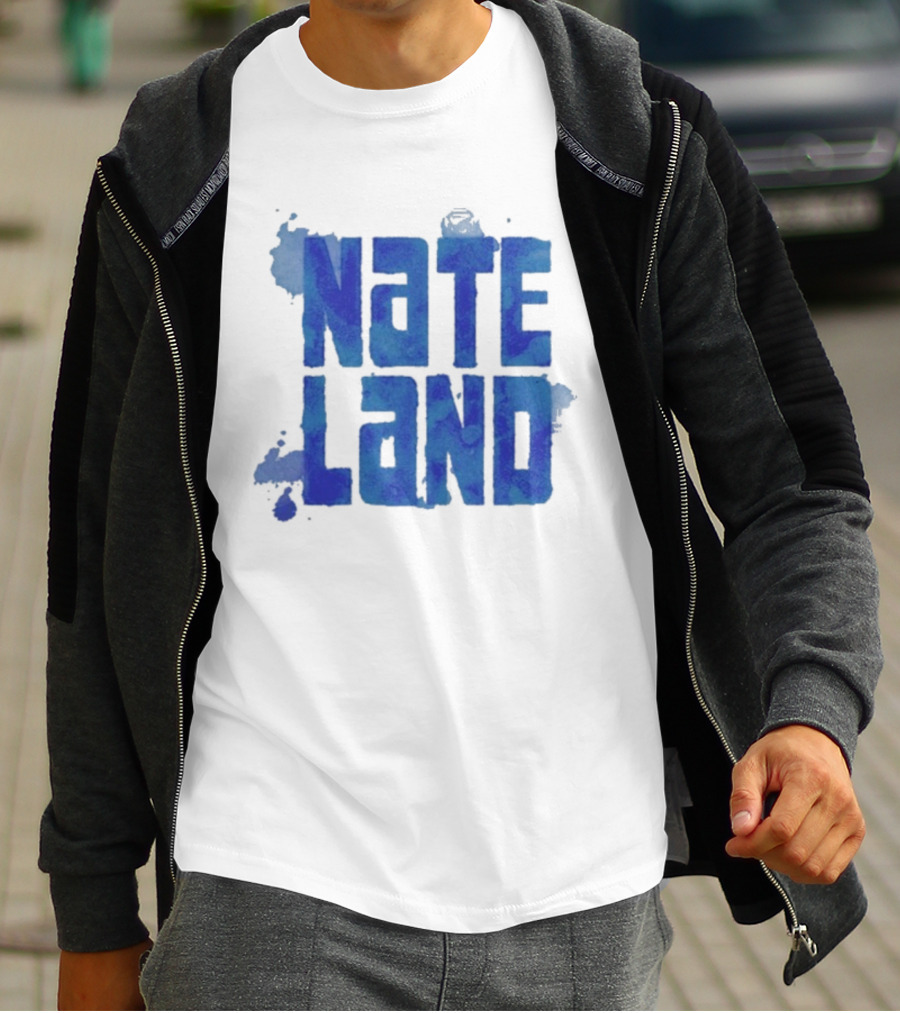 Nate Land Watercolor Reflection Text T-Shirt