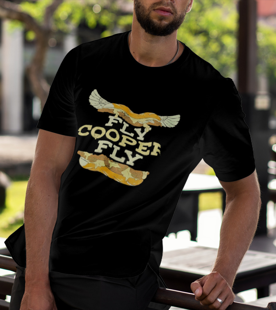 Fly Cooper Fly Cheesesteak Wings Football Theme T-Shirt