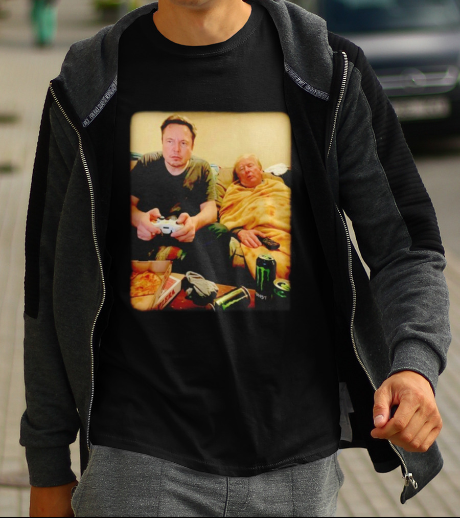 Elon Don Gaming Pizza Couch Monster Energy T-Shirt