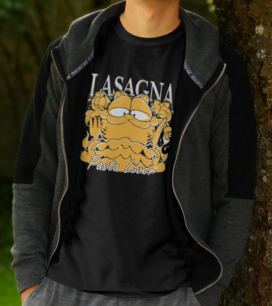 Garf Lasagna Pasta Lover Cat Iconic Character Fun Design T-Shirt