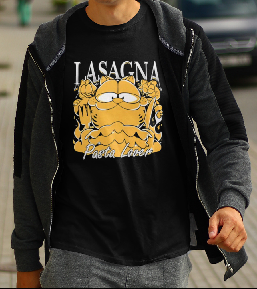 Garf Lasagna Pasta Lover Cat Iconic Character Fun Design T-Shirt