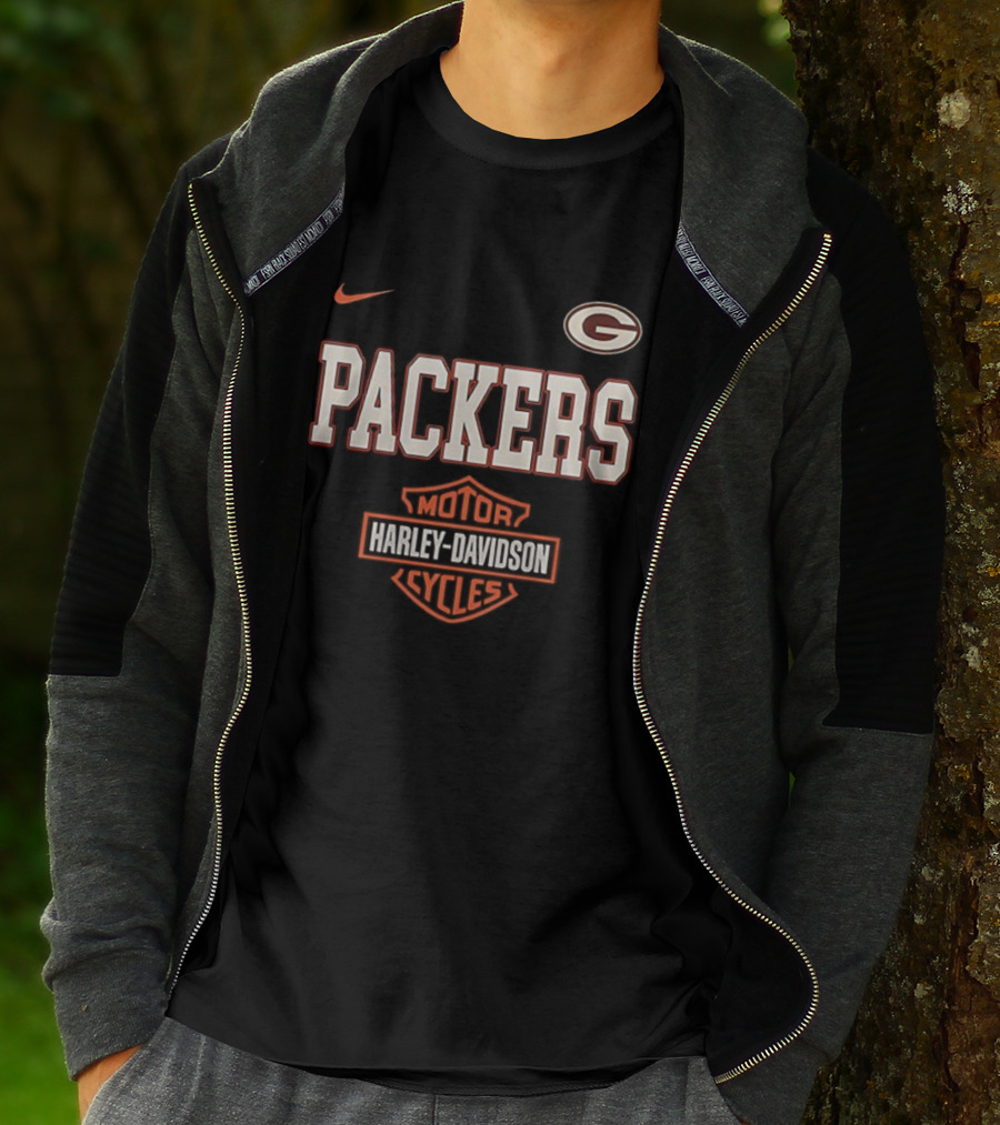Packers Nike Harley Davidson Motorcycles G Emblem T-Shirt
