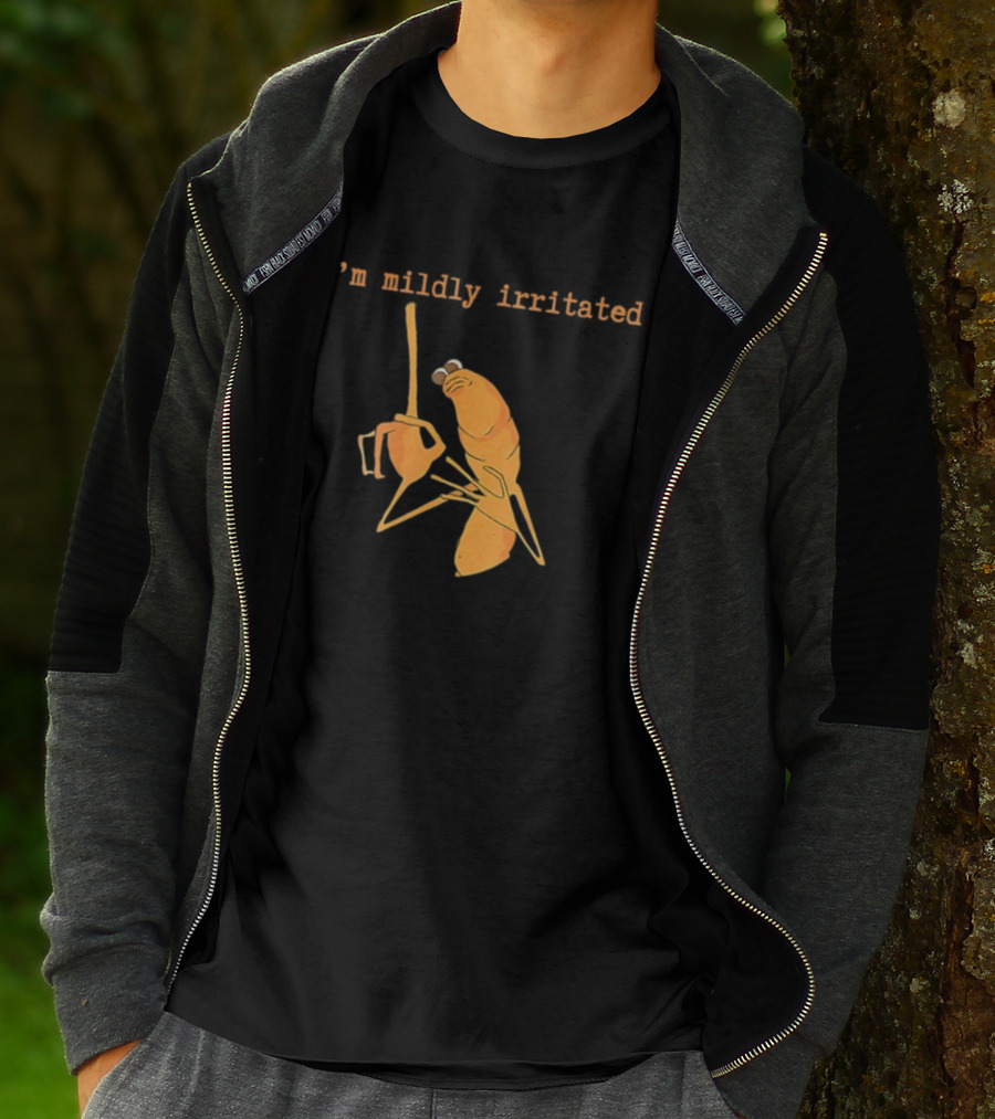 I'm Mildly Irritated Cartoon Worm Funny Marcus Robert T-Shirt