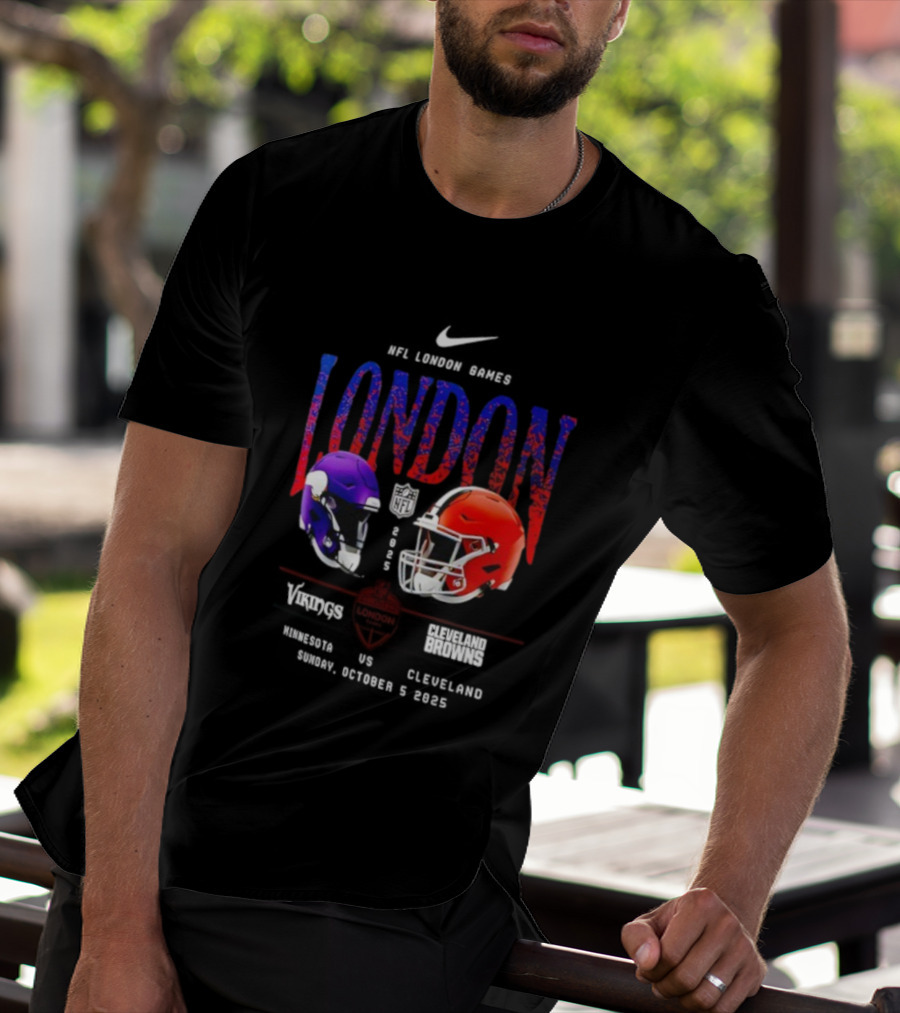 NFL London Games Vikings Vs Browns October 5th 2025 Helmets Clash T-Shirt