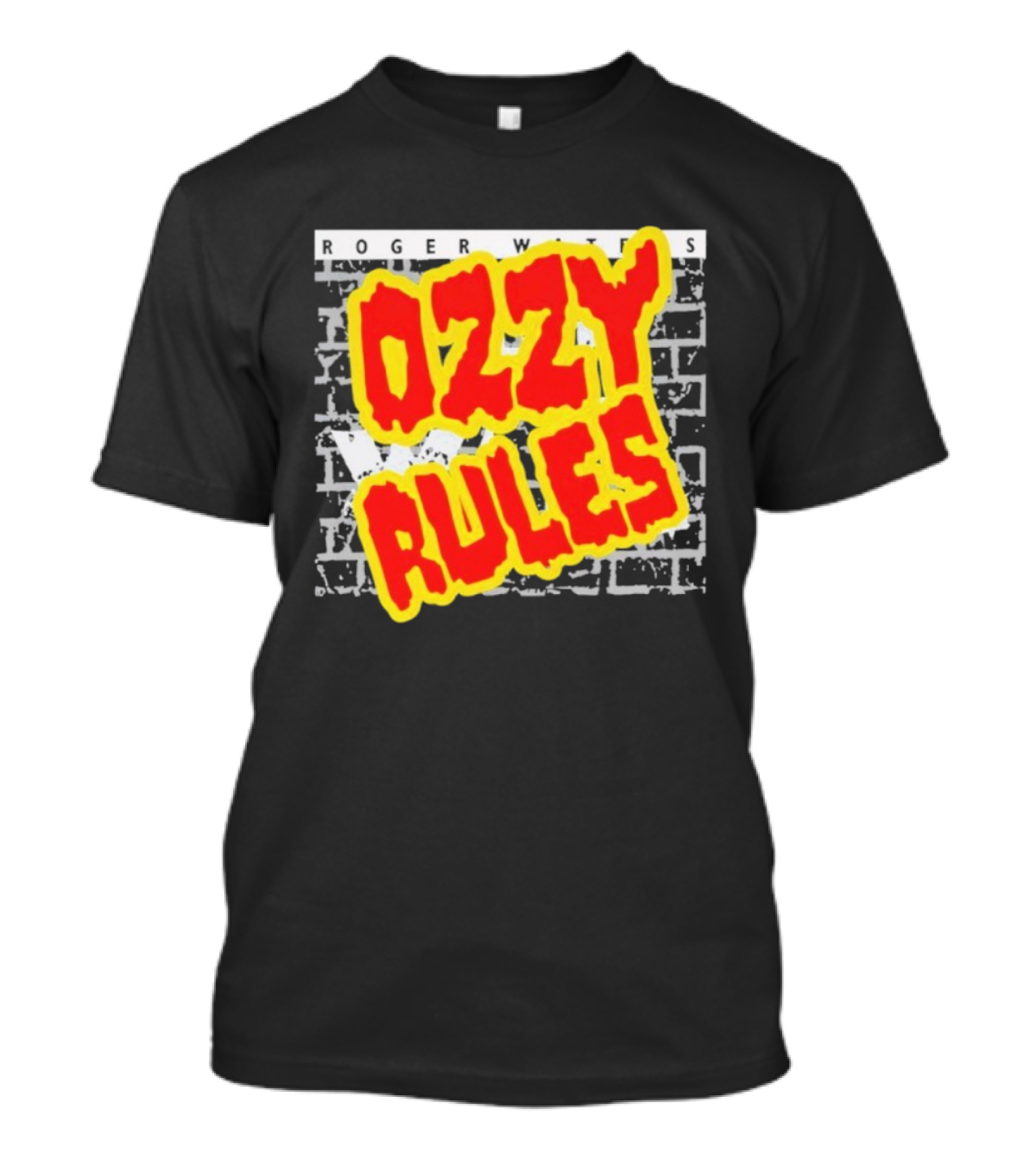 Roger Waters Ozzy Rules Another Prick In The Wall Graffiti Brick Style T-Shirt