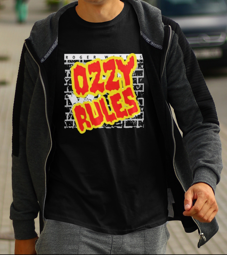 Roger Waters Ozzy Rules Another Prick In The Wall Graffiti Brick Style T-Shirt