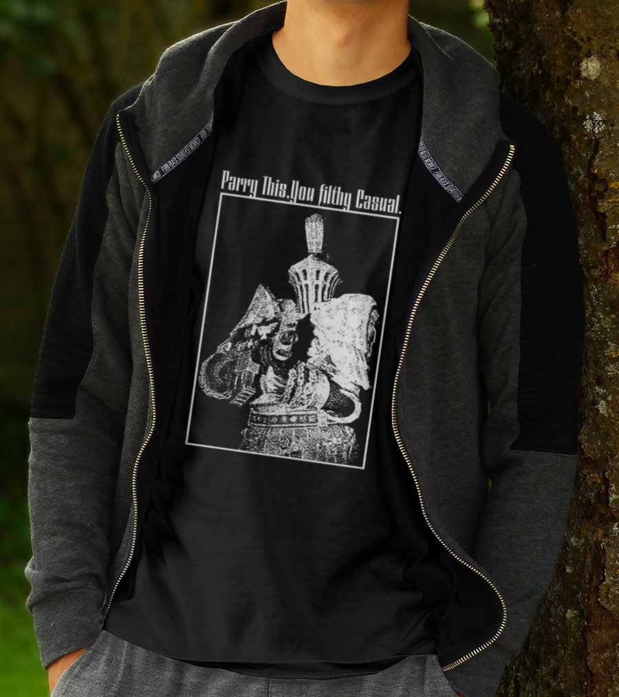 Parry This You Filthy Casual Knight With Gun Retro Style T-Shirt