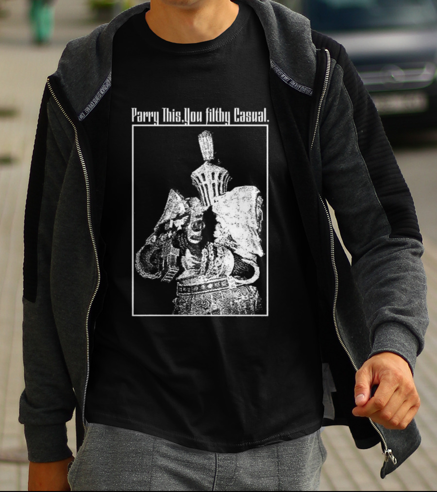 Parry This You Filthy Casual Knight With Gun Retro Style T-Shirt