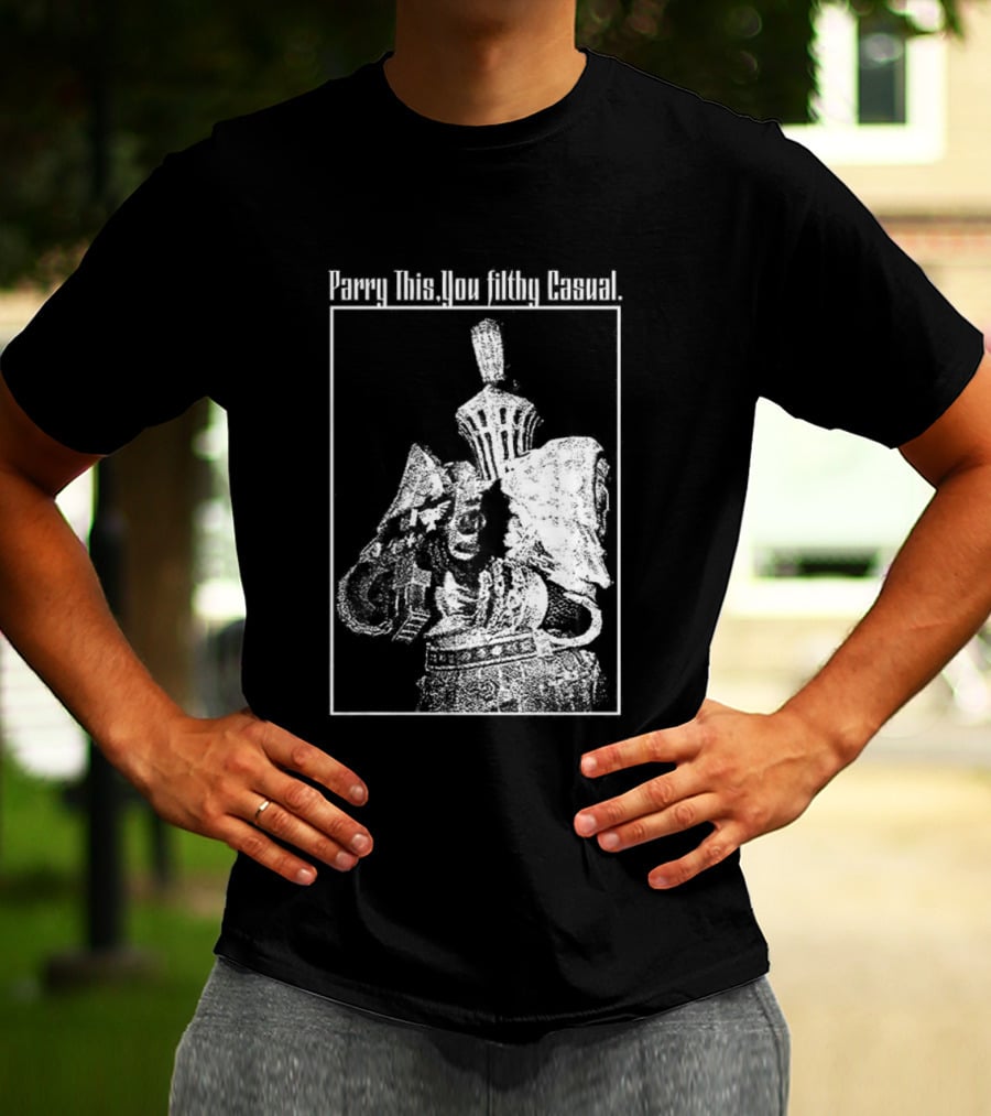 Parry This You Filthy Casual Knight With Gun Retro Style T-Shirt