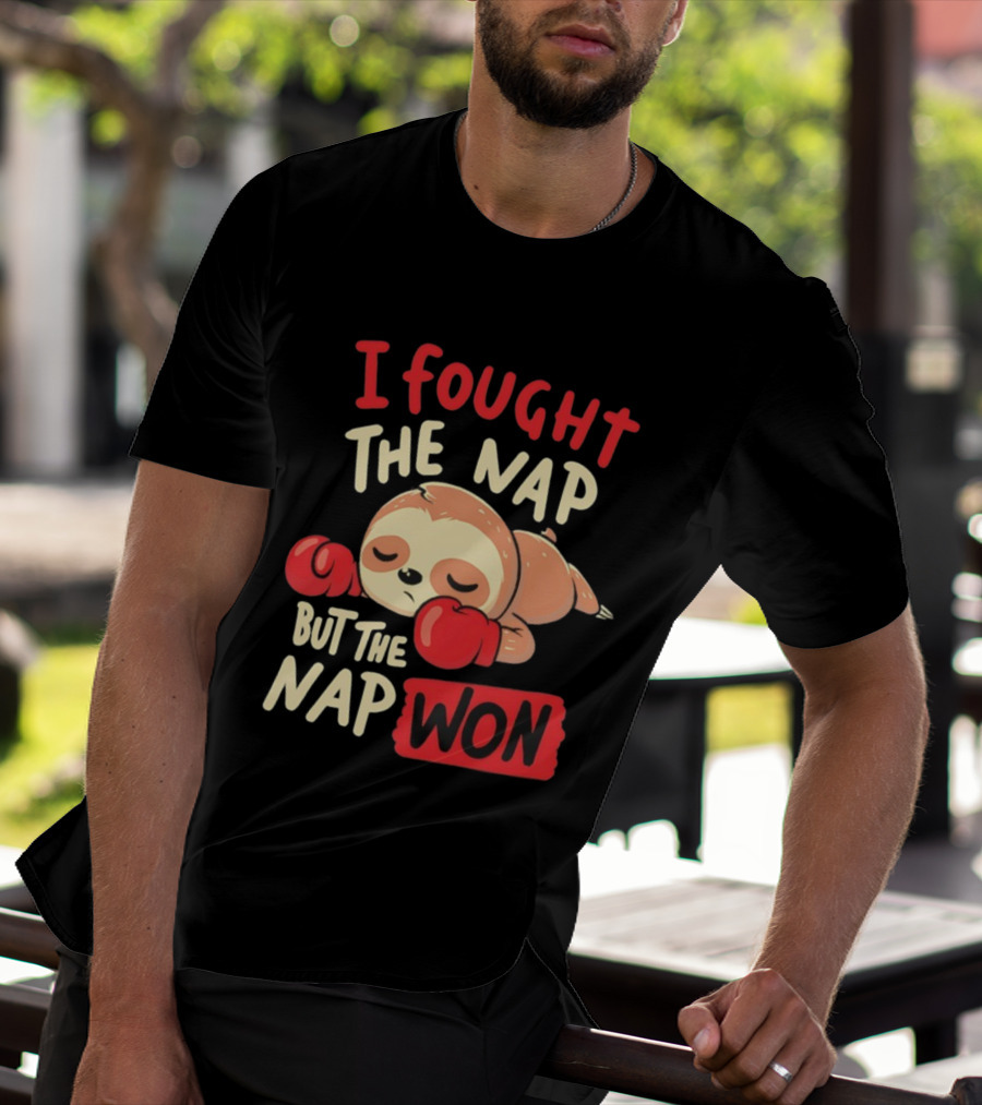 I Fought The Nap But The Nap Won Sloth Boxing Gloves T-Shirt