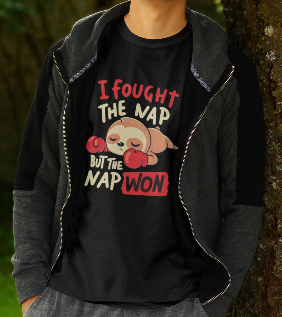 I Fought The Nap But The Nap Won Sloth Boxing Gloves T-Shirt