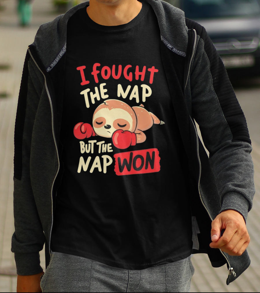 I Fought The Nap But The Nap Won Sloth Boxing Gloves T-Shirt
