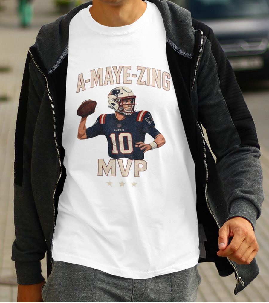 A Maye Zing Drake Maye New England Patriots MVP 2025 Iconic Number 10 T-Shirt