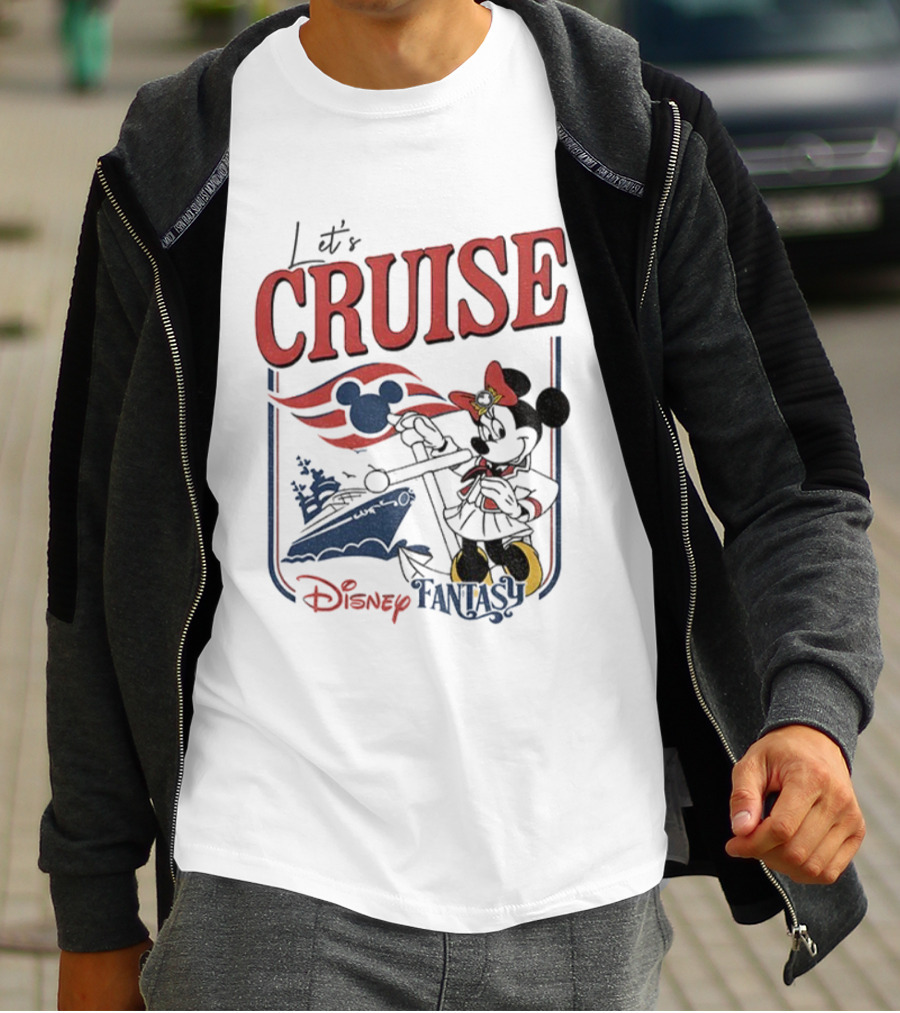 Mickey Minnie Disney Fantasy Family Cruise Let's Cruise Adventure T-Shirt