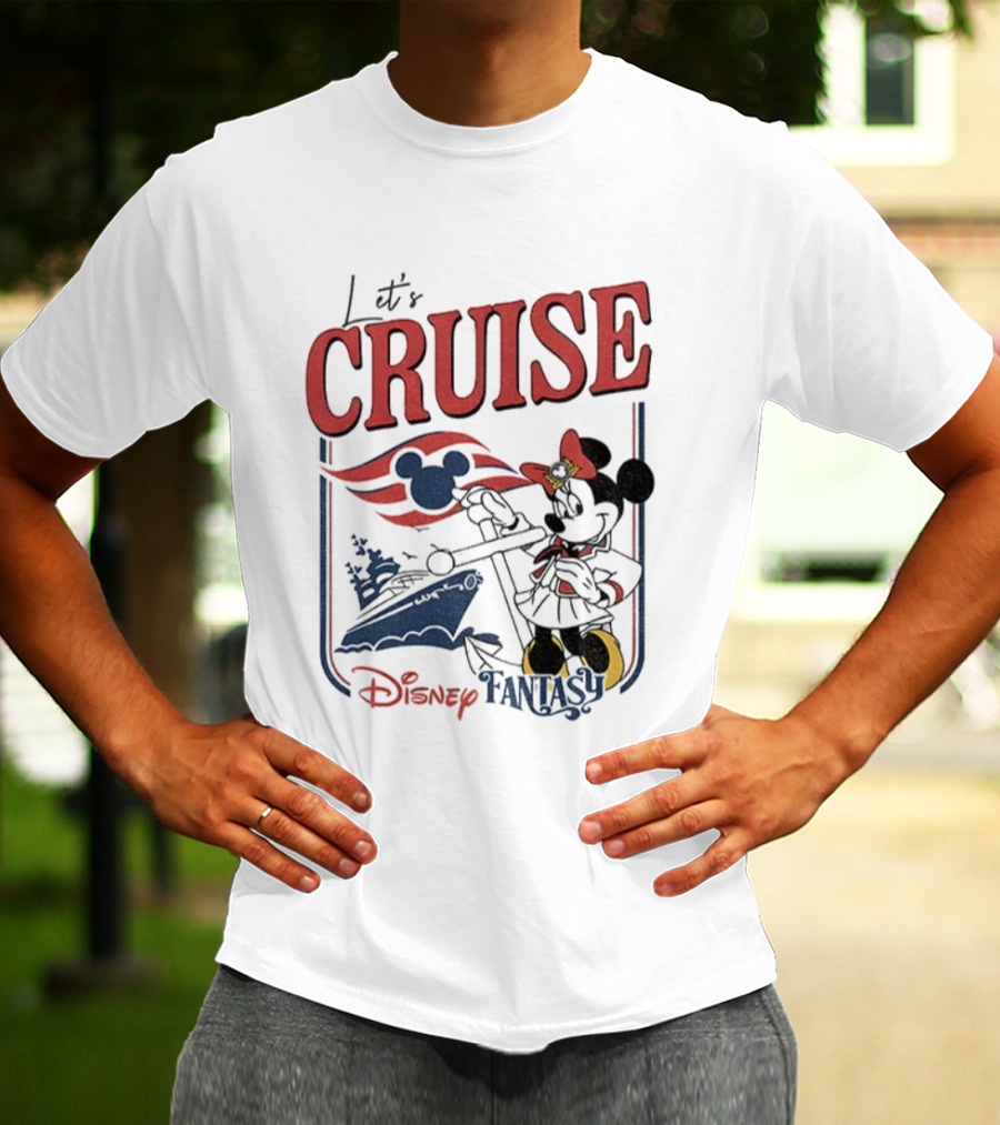Mickey Minnie Disney Fantasy Family Cruise Let's Cruise Adventure T-Shirt
