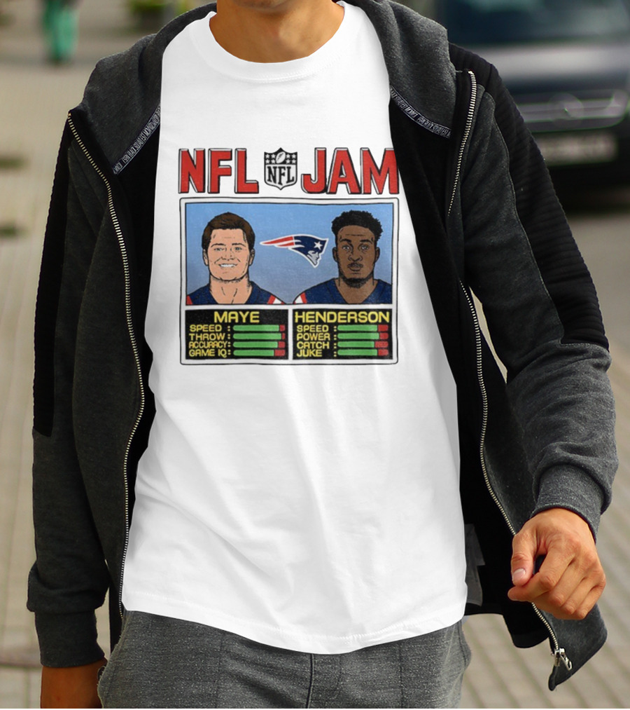 New England Patriots Drake Maye TreVeyon Henderson NFL Jam Speed Power Game IQ T-Shirt