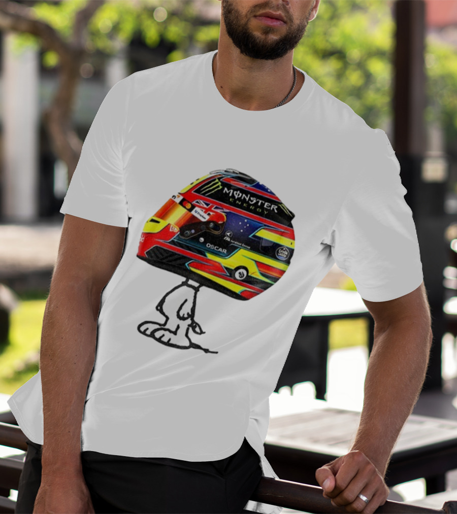 Oscar Piastri Monster Energy Racing Helmet Snoopy T-Shirt
