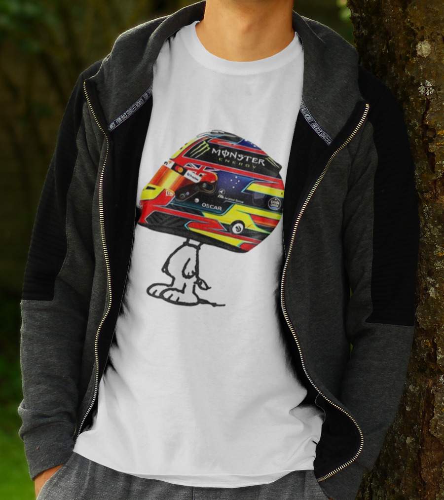 Oscar Piastri Monster Energy Racing Helmet Snoopy T-Shirt