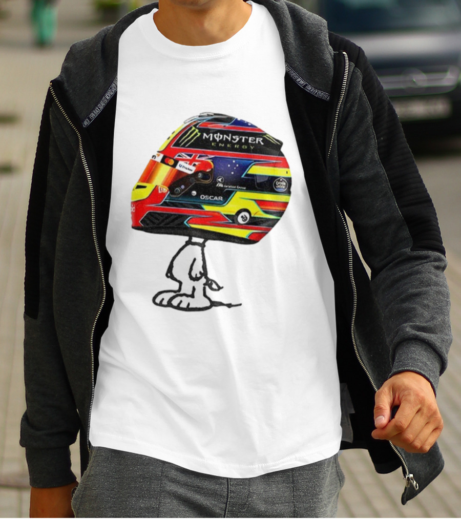 Oscar Piastri Monster Energy Racing Helmet Snoopy T-Shirt