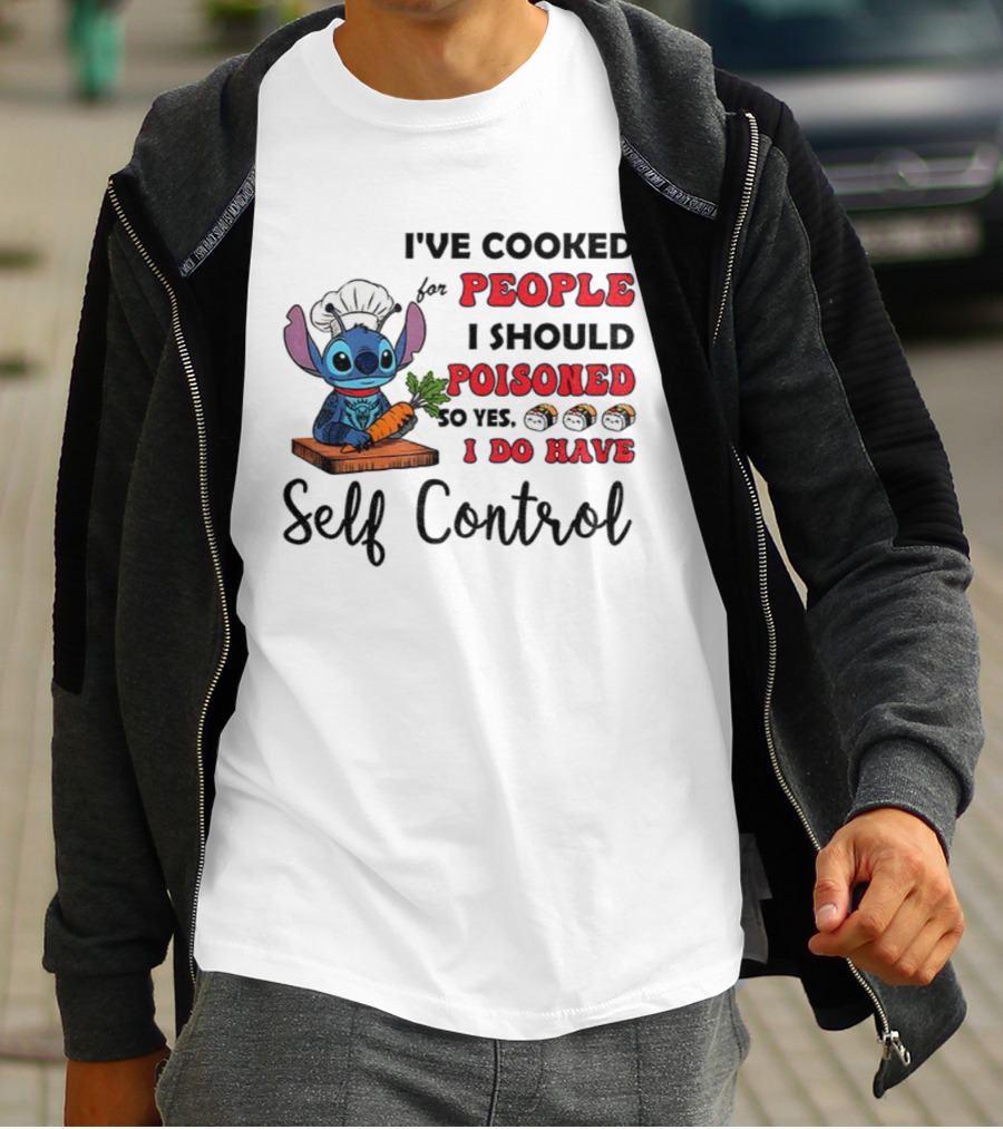 Stitch Cooked For People I Should Poisoned Sushi Self Control T-Shirt