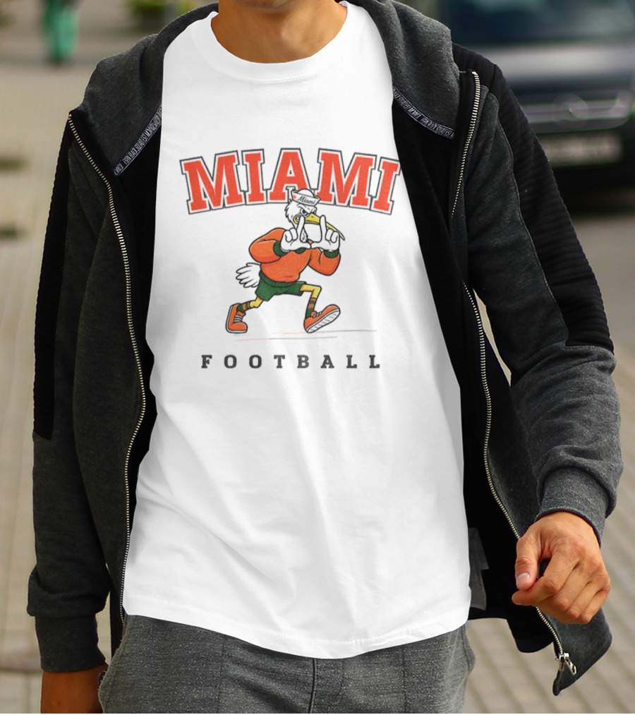 Vintage Miami Hurricanes Football Mascot Retro Style T-Shirt