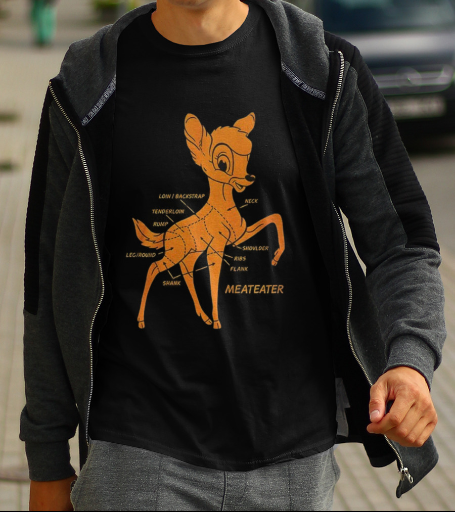 Bambi Deer Butchering Diagram Meateater T-Shirt