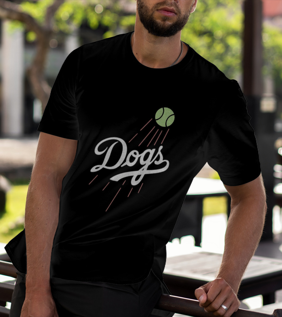 Los Angeles Dodgers MLB Baseball 2025 Dogs Tennis Ball Retro Style T-Shirt
