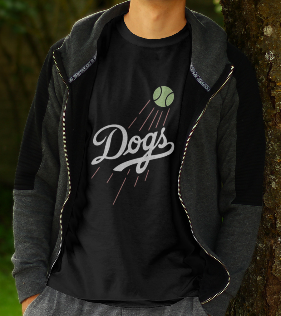 Los Angeles Dodgers MLB Baseball 2025 Dogs Tennis Ball Retro Style T-Shirt