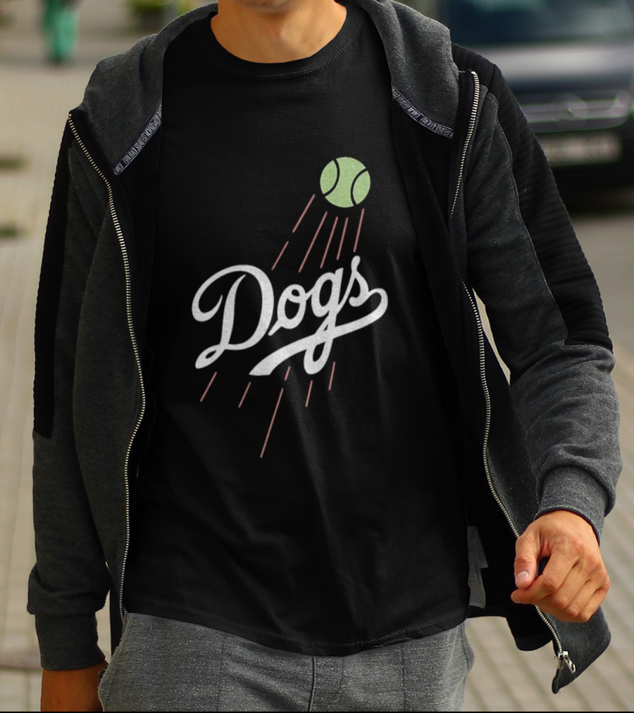 Los Angeles Dodgers MLB Baseball 2025 Dogs Tennis Ball Retro Style T-Shirt