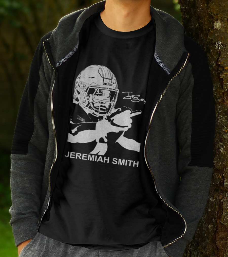 Jeremiah Smith Ohio State Buckeyes Signature Middle Finger Football Image T-Shirt