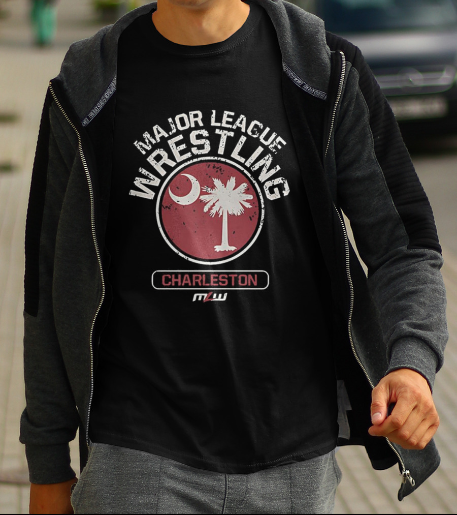 Major League Wrestling Charleston Palm Crescent Moon Vintage T-Shirt