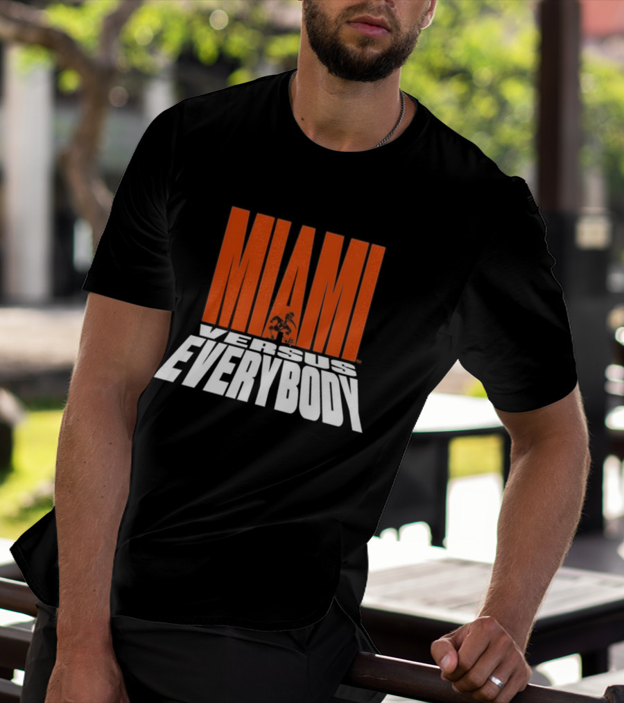 Miami Hurricanes Football Miami Versus Everybody Mascot T-Shirt
