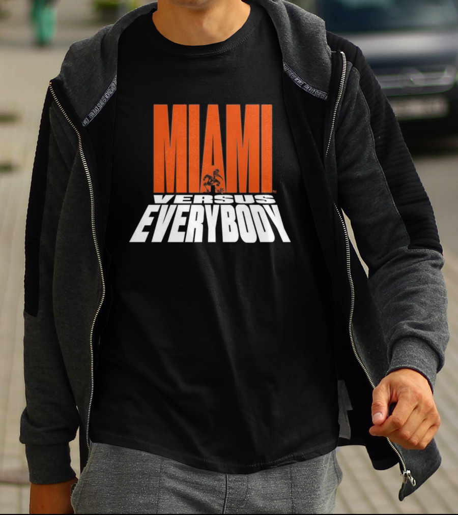 Miami Hurricanes Football Miami Versus Everybody Mascot T-Shirt