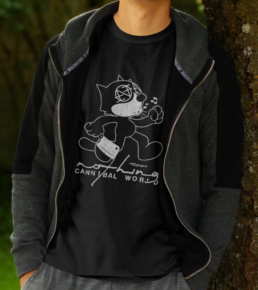 Nothing Cannibal World Felix Cat With Knife T-Shirt