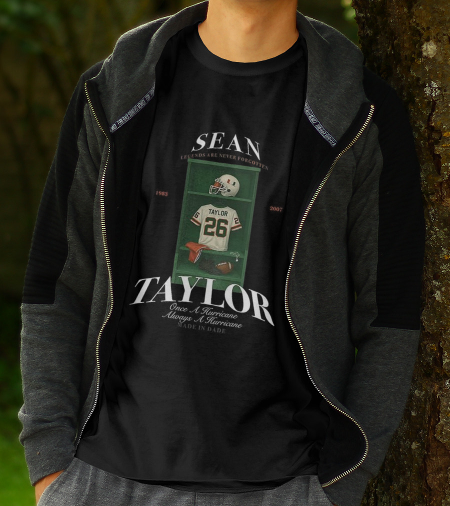 Sean Taylor Miami Hurricanes Football 26 Once A Hurricane Always A Hurricane Locker T-Shirt