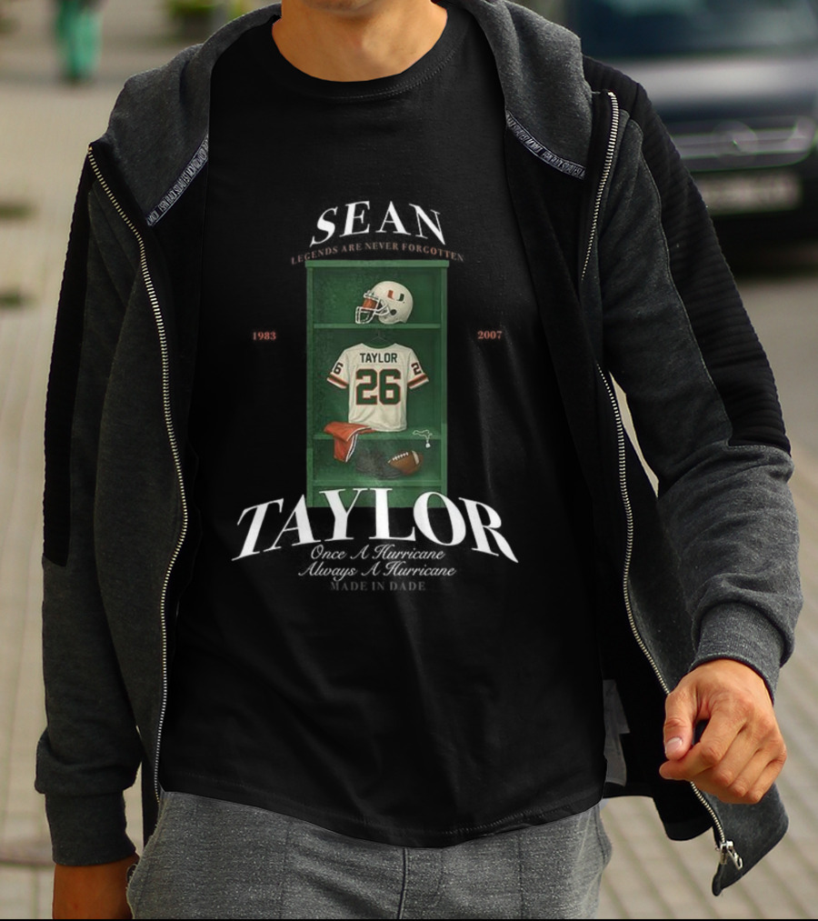 Sean Taylor Miami Hurricanes Football 26 Once A Hurricane Always A Hurricane Locker T-Shirt