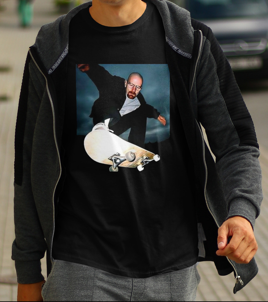 Walter White Skateboarding 90s Movie Meme Retro Nostalgia T-Shirt