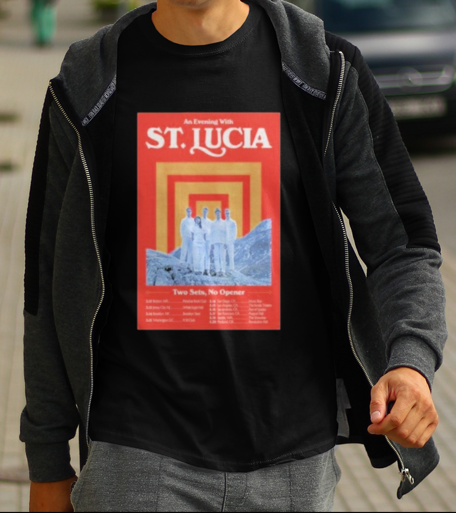 An Evening With St. Lucia Two Sets No Opener Tour 2026 Dates Boston Jersey City Brooklyn Washington T-Shirt