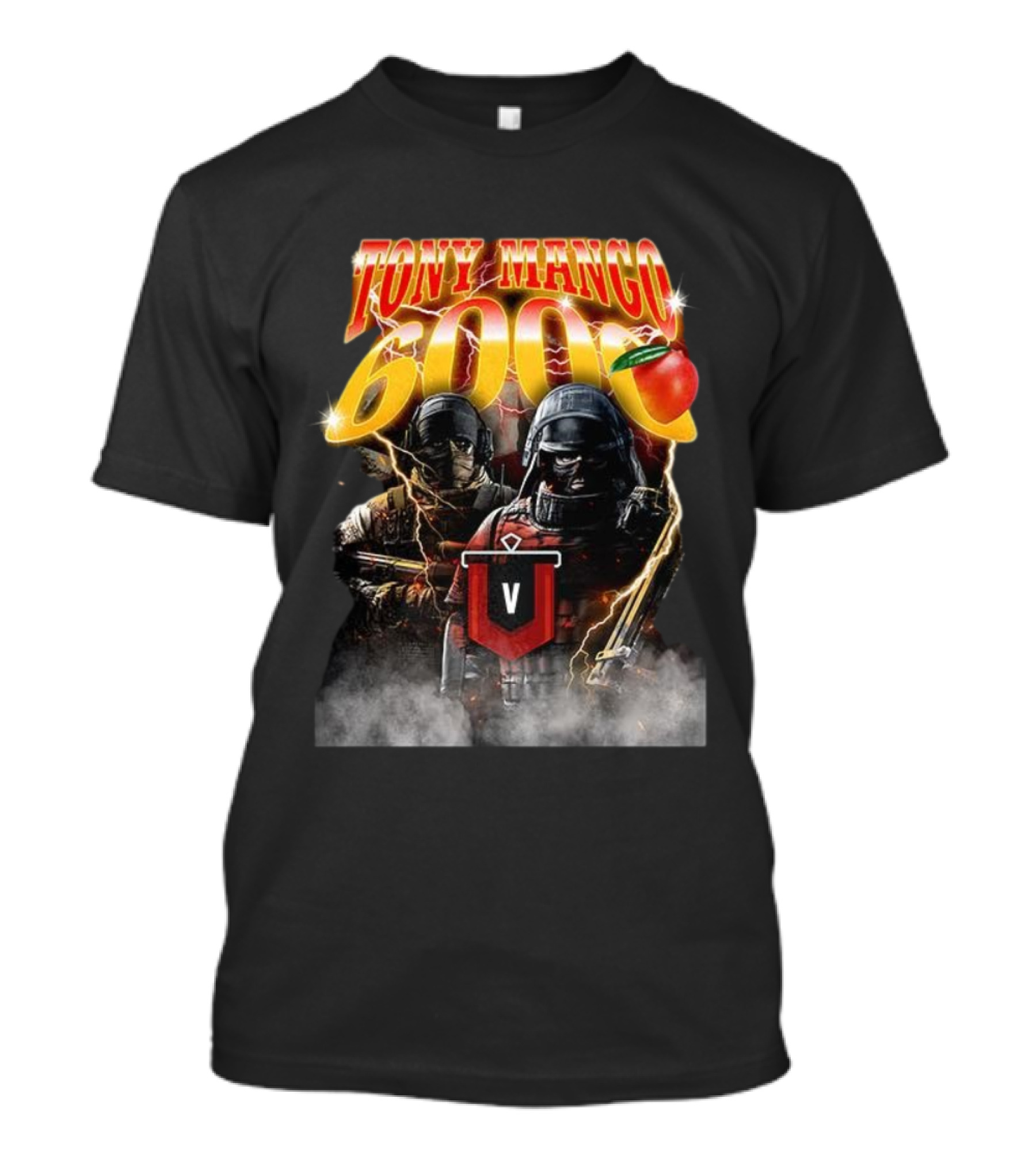 Tony Mango 6000 Lightning Soldiers V Badge Image T-Shirt