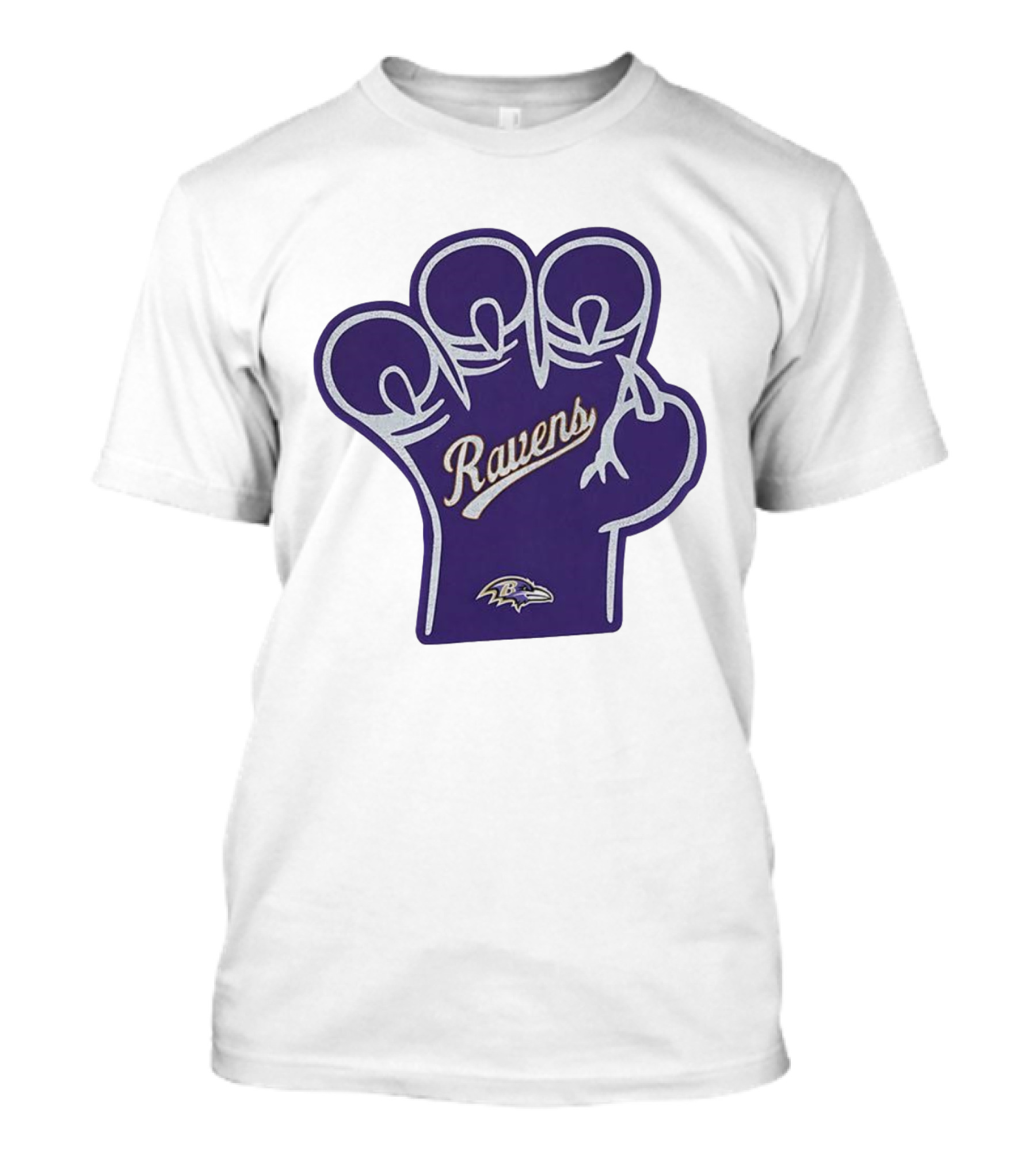 Baltimore Ravens Foam Claw Hand Purple Team Spirit Fan Gear T-Shirt