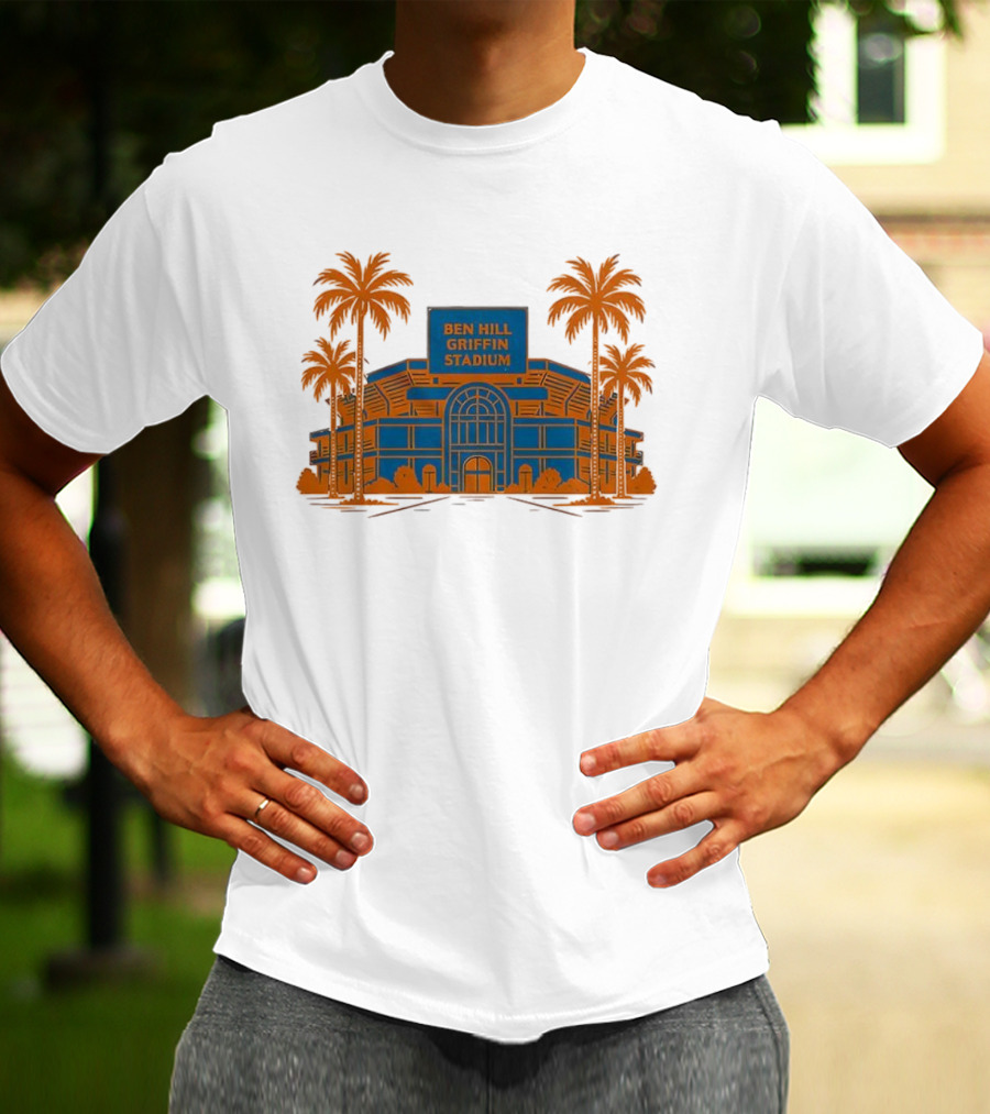 Ben Hill Griffin Stadium University Of Florida Gators Palm Trees T-Shirt