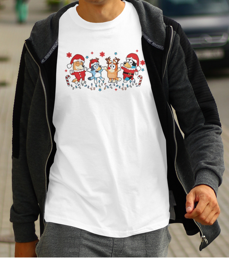 Bluey Family Christmas 2025 Winter Santa Holiday Fun T-Shirt