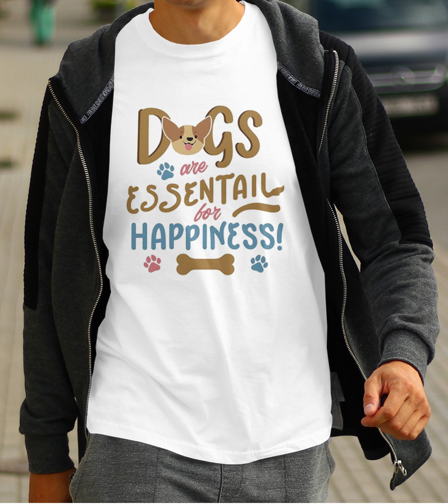 Dogs Are Essentail For Happiness Pet Lover Cherokee T-Shirt
