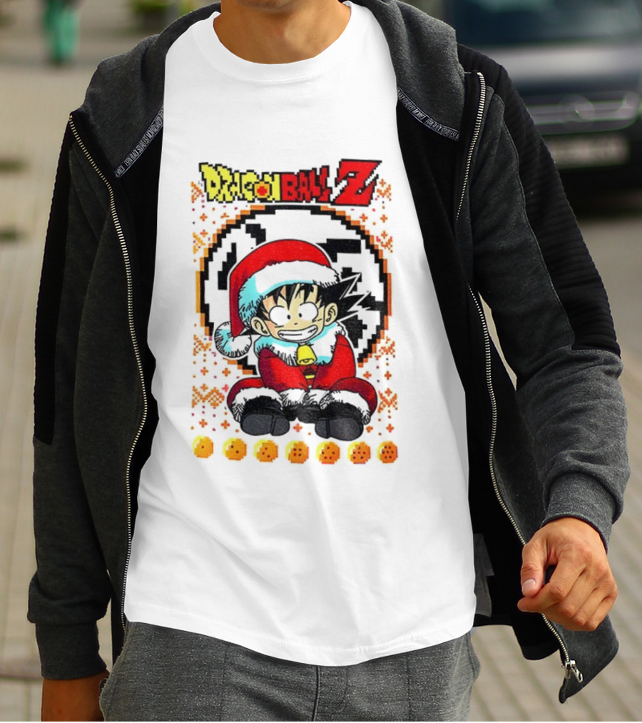 Dragon Ball Z Christmas Goku Santa Outfit With Dragon Balls T-Shirt