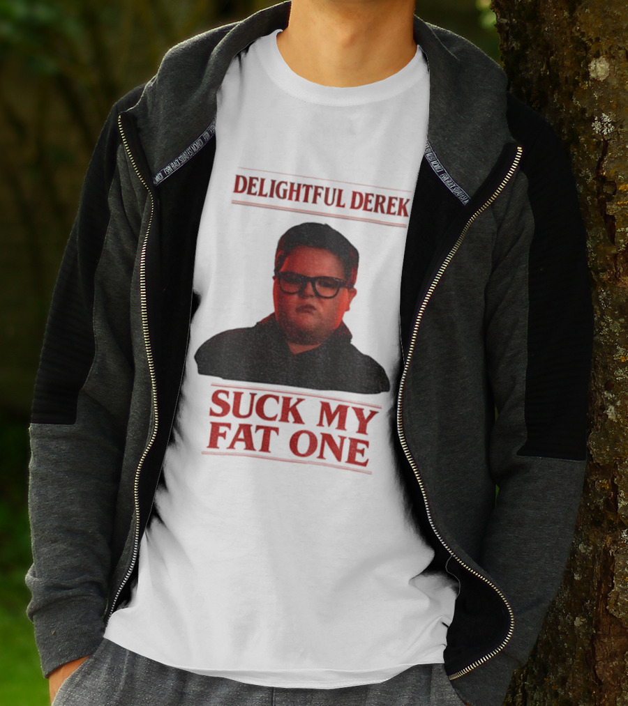 Delightful Derek Stranger Things Suck My Fat One Christmas T-Shirt