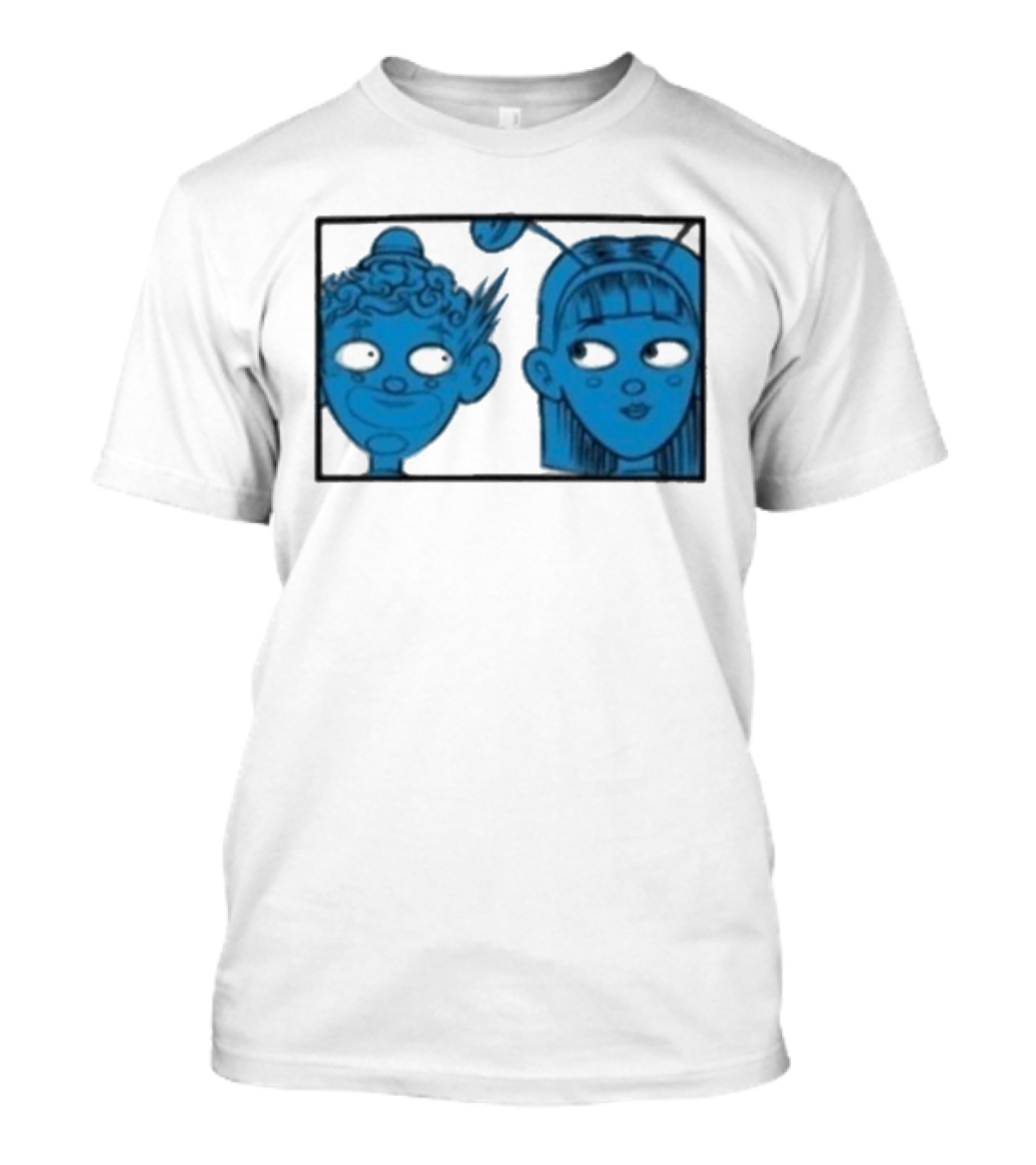 Homestuck Whistles Comic Characters Blue Faces Retro Style T-Shirt