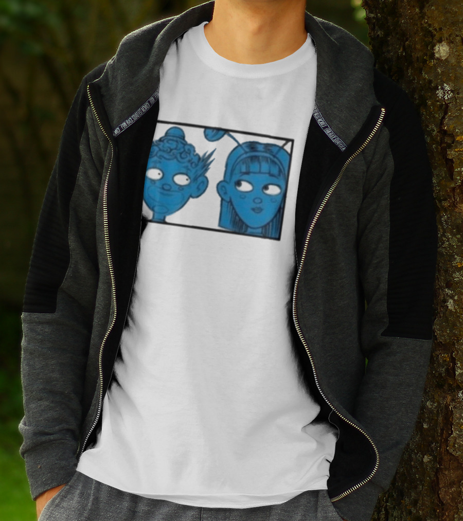 Homestuck Whistles Comic Characters Blue Faces Retro Style T-Shirt