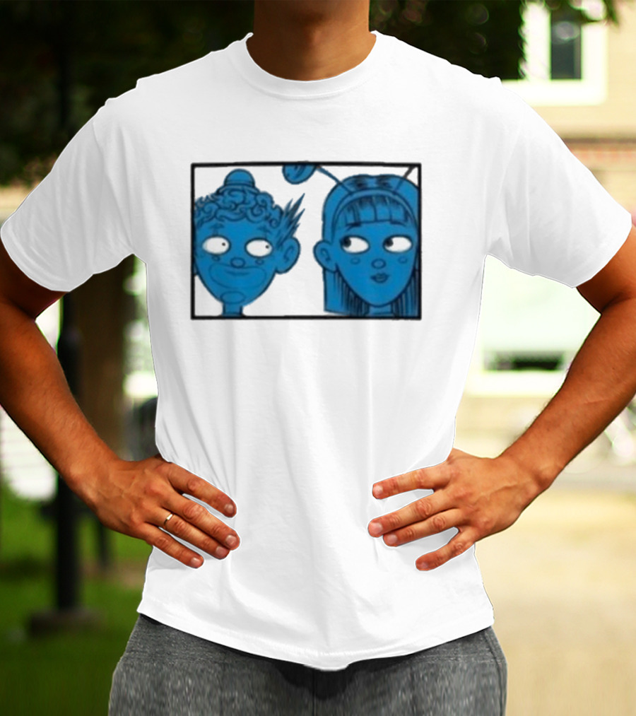 Homestuck Whistles Comic Characters Blue Faces Retro Style T-Shirt
